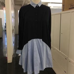 Shirt tunic with woven shirt details